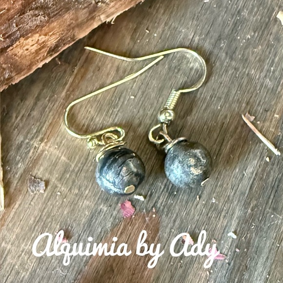 Alquimia Gold and Silver Pyrite Earrings - Picture 1 of 1